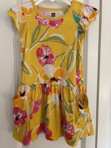 Girls tea collection yellow floral dress size 4. - Picture 1 of 3