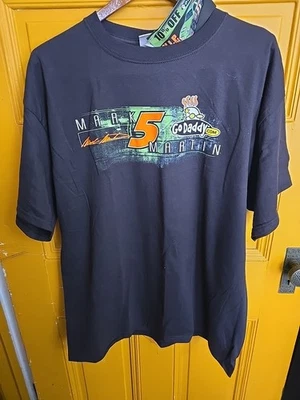 Camiseta Nascar Mark Martin XL Chase Authentic’s #5 GoDaddy.Com gráfico de 2 lados  - Imagem 1 de 4