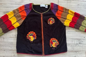 Suéter Vintage Bellepoint Suave Otoño Pavo Acción de Gracias Grande Colores Brillantes - Imagen 1 de 8