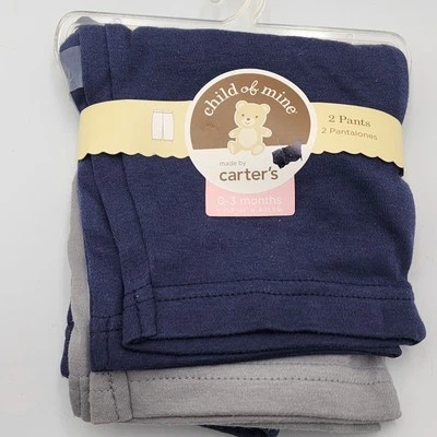 Pack de 2 Pantalones Carter's Child of Mine 1 Lt Azul y 1 Gris 0-3 Meses Nuevos Precintados Foto 1 de 2