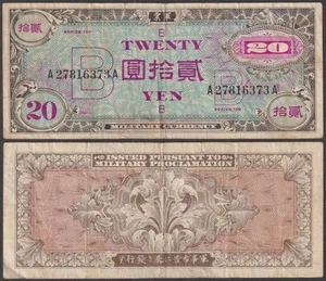 Japan - WWII Allied Military Currency, 20 Yen, ND (1945), VF+ (tiny split), P-73 - Foto 1 di 1