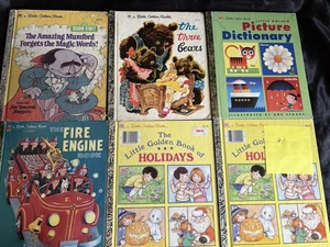 KIDS BOOKS: 6X A LITTLE GOLDEN BOOK FIRE ENGINE PICTURE DICTIONARY HOLIDAYS - Picture 1 of 7