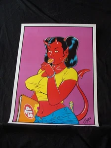 Póster CHICA ESCOLAR COOP arte Demon Girl con paleta original 1999 24x32 - Imagen 1 de 4