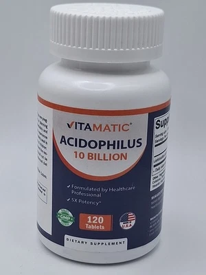 Vitamatic Acidophilus 10 billion, 120 tablets. Exp: 03/2028 - Image 1 of 4