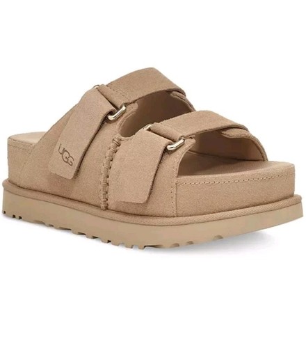Sandali con plateau UGG Goldens Hi Slide sabbia scamosciata 1155458 taglia 9 5 sabbia