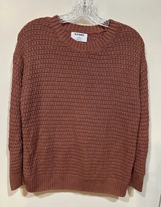 Suéter tejido con cable Old Navy para mujer talla XS naranja quemado túnica longitud LS Crew - Imagen 1 de 5