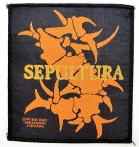 SEPULTURA Vintage '91 Tribal S Spine Cucito Quadrato Tessuto Patch 4,5x4 DIFFICILE DA TROVARE - Foto 1 di 3