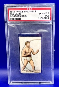 1911 Bill Lang  W.D. H.O. WILLS SCISSORS Back Variation Bill Lang PSA 6 EX-MT - Picture 1 of 4