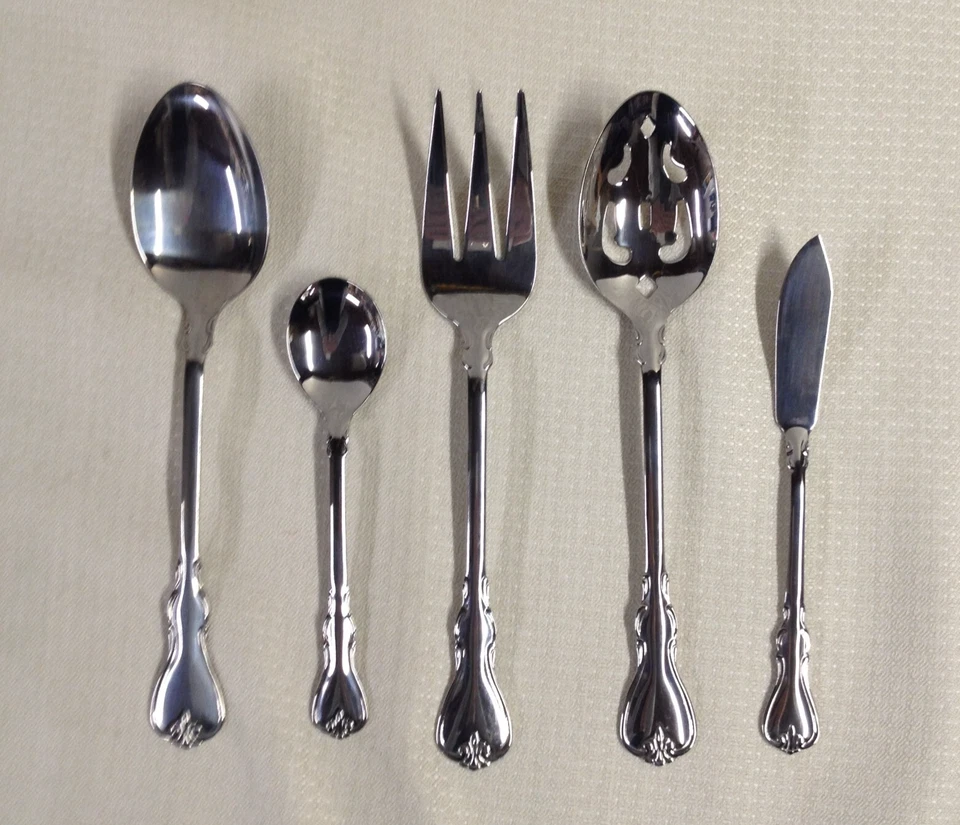Cubiertos de acero inoxidable Cambridge patrón "Jessica" - Juego de servir de 5 piezas - NUEVO Foto 1 de 1