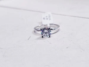 palmbeachjewelry Lab Created White Sapphire Solitaire Engagement Ring Size 5 - Picture 1 of 6
