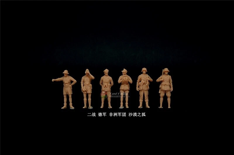 1/72 Segunda Guerra Mundial Alemania "Frica Korps - Zorro del Desierto" modelo de grupo de 6 hombres (impreso en 3D) Foto 1 de 1