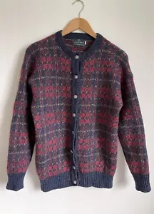Lochcarron Of Scotland 100% Pure New Wool Cardigan Size Large Vintage - Picture 1 of 10