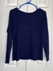 American Eagle Juniors Sweater Crew Neck Long Sleeve Blue Waffle Knit Sz XS - Picture 1 of 4
