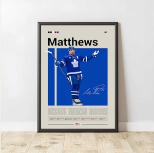 Auston Matthews Hockey Poster, Toronto Maple Leafs Star Sport Poster No Frame - Picture 1 of 5