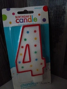 Birthday Cake Candle  Number #  4 Party Celebration Topper 4.5" - Picture 1 of 2