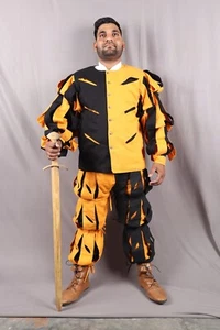 Landsknecht Doublet With Lagging Cotton Renaissance Plane Gothic Pirate Cosplay - Picture 1 of 5
