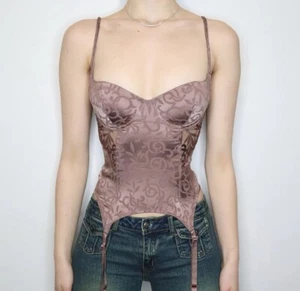 NWT Vintage Y2K Victoria’s Secret Mauve Silk Bustier 36B - Picture 1 of 9