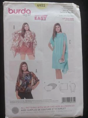 6935 Burda Misses Super Easy Dress, Shirt, Kaftan Dress Pattern Size 6/8-30/32 - Image 1 of 2