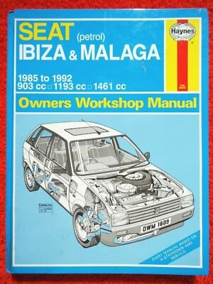 SEAT Ibiza & Malaga (petrol) Haynes Workshop Manual from 1985 to 1992. - Image 1 of 4