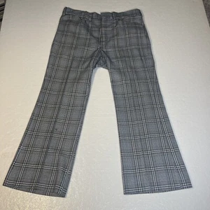 VINTAGE 70S LEE PLAID GOLF PANT PLAID Riders DISCO Bell Bottom Flare Leg 38/28 - Picture 1 of 15