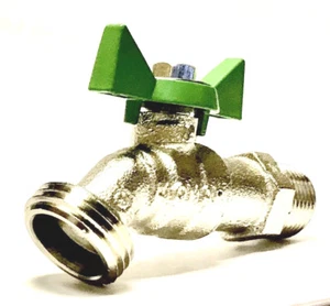 1/2" MIP x 3/4" GHT Lead Free Brass Garden Hose Bibb Ball Valve Quarter Turn - Picture 1 of 9