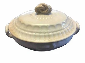 Antique White Ironstone Covered Vegetable Dish - Picture 1 of 9
