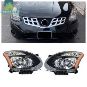Faro halógeno derecho e izquierdo negro para Nissan Rogue 2008 2009 2010 11 12 2013 - Imagen 1 de 12