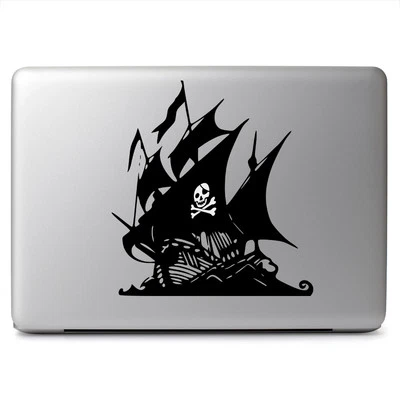 Glowing Skull Pirate Ship for Macbook Laptop Car Window Auto Vinyl Decal Sticker - Image 1 of 4