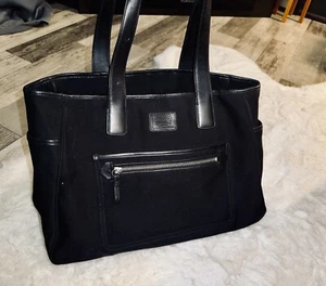 Coach Canvas/Leather Large Travel Or Diaper Bag Tote In Black - Picture 1 of 3
