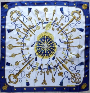 Hermès schöner Schal ""Les Clés"" entworfen von Caty Latham. - Bild 1 von 8
