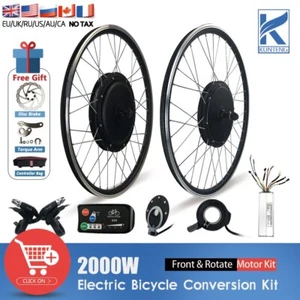 Electric Bicycle Conversion Kit 48V 2000W Front Rear Gearless Hub Motor Wheel - Picture 1 of 34