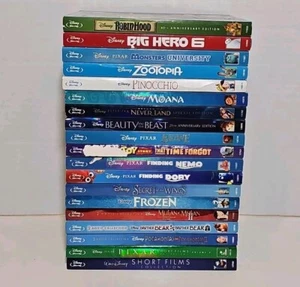 Disney 19 Blu-Ray Lot Classic Kids Disney & Pixar Collection Set With Slipcovers - Picture 1 of 5