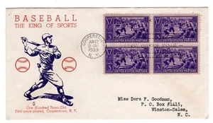 #855 Baseball Centennial 1939 FDC - Planty #5  Bronesky - Picture 1 of 2