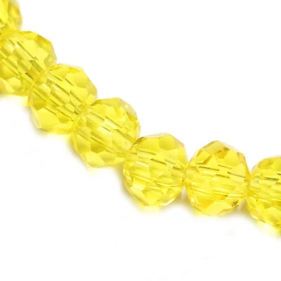 Glasperlen facettiert geschliffen Rondell ca. 4,2x3,5 mm gelb orange 130 Perlen - Bild 1 von 4