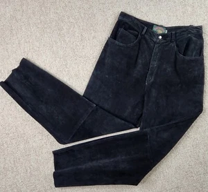 Bushwacker Women's Size 8 Vintage Black Suede Leather Made in USA Pants VTG EUC - Picture 1 of 13