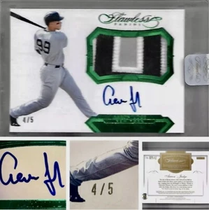 2017 Panini Flawless Aaron Judge Rookie Patch Autograph Emerald RPA 4/5 - Picture 1 of 3