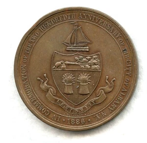 1686-1886 ~ CITY OF ALBANY 200th ANNIVERSARY MEDAL ~ CH AU (ed) - Picture 1 of 2