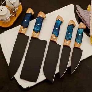 HANDGESCHMIEDETES KOHLENSTOFFSTAHL KOCHMESSER Set Küchenmesser Beste USA Geschenke - Bild 1 von 4