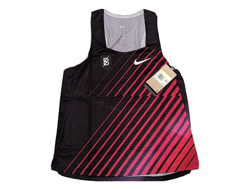 Nike Dri-FIT ADV AeroSwift BTC Singlet DR5849-010 Black Red Running Wmn Sz S