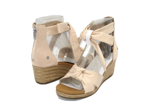 UGG YARROW DONNA ZEPPA PELLE TELA NATURALE US 9 UK 7 EU 40