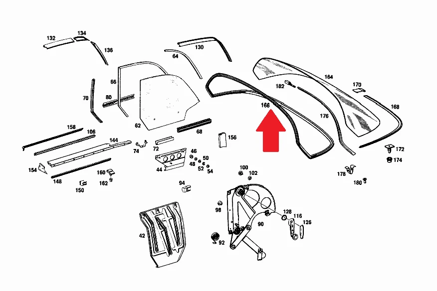 Sello ventana trasera se adapta a Mercedes W111 220SE 250SE 280SE cupé 1116705339 Foto 1 de 1