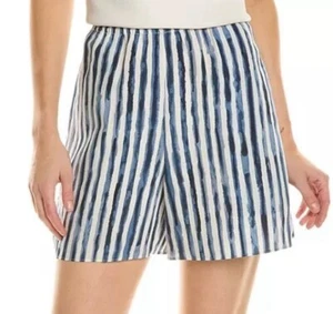 Vince Painterly gestreifte Damenshorts blau Größe Small neu mit Etikett - Bild 1 von 9