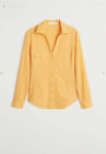 MNG MANGO YELLOW SOFT COTTON ROLL TAB SLEEVE FITTED UTILTY POCKET SHIRT S 8 BNWT