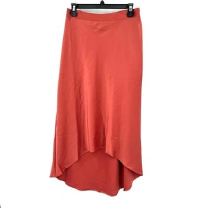 Gibson Size Small Skirt Orange High Low Pull On Elastic Waist Midi Solid Casual - Picture 1 of 4