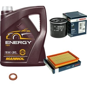 BOSCH Inspektionspaket 5 L MANNOL Energy 5W-30 für Nissan Micra IV K13 1.2 - Bild 1 von 7