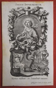 SANTINO INCISIONE ACQUAFORTE 1700 LITANIE LAURETANE SALUS INFIRMORUM klauber - Picture 1 of 1
