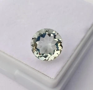 Stunning Faceted Green Amethyst Round Gemstone For Ring, 3.15 Carat, 10x6 MM. - Picture 1 of 11