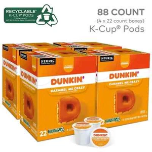 88 ct. Dunkin' Donuts Caramel Me Crazy Medium Roast Coffee 88 K-Cup Pods Sweet - Bild 1 von 13