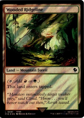 MTG FIC Commander: FINAL FANTASY Wooded Ridgeline (Surge Foil) L 441 NM Scan Pac - Image 1 of 2