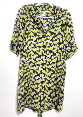 Diane Von Furstenberg Dress Womens Size 2 Silk Floral Shirt Shift Dress Belt - Image 1 of 4